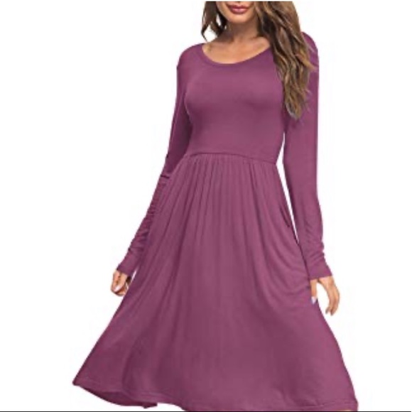 Adorable Auselily Mauve Dress Brand New! - Picture 2 of 4